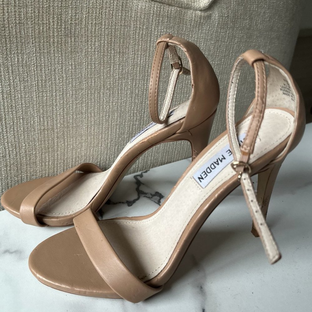 Steve Madden Stecy High Heel Sandals, Nude (Size 6)